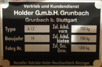 Holder Typenschild 118565-2