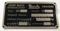 Typenschild Bautz "200"