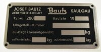 Typenschild Bautz "200"