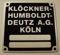 Typenschild Deutz
