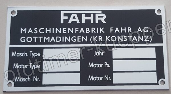 Fahr Holmschild KT10D 118612-KT