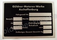 Typenschild Güldner