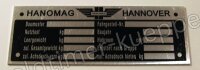 Typenschild Hanomag