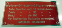 Typenschild Hanomag