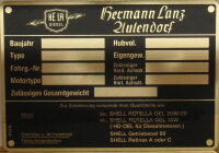 Typenschild Lanz Aulendorf