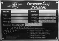 Typenschild Lanz Aulendorf