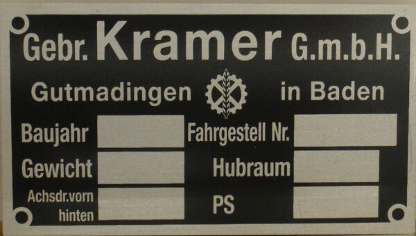 Typenschild Kramer