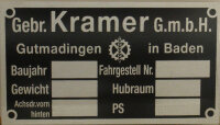 Typenschild Kramer