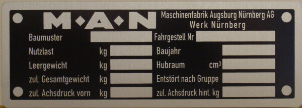 Typenschild MAN