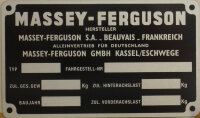 Typenschild Massey-Ferguson