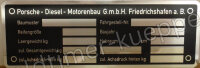 Typenschild "Porsche-Diesel"