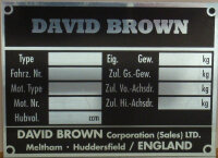 Typenschild David Brown