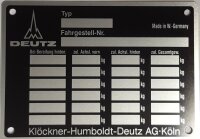 Typenschild Deutz