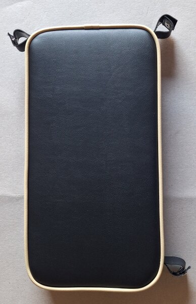 Kotflügelkissen für Fahr, gerade, schwarz/creme, 43x22cm, 3x Druckknopf