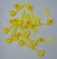 Schmiernippelkappen mit Halter gelb