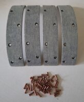 Fußbremsbelag-Satz 180x30, 4 Stück inkl. Niet