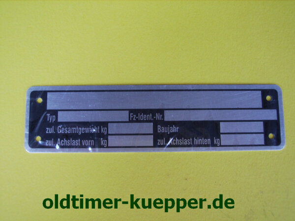 Typenschild Neutral 148 x 38 mm 100261